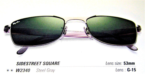 Ray-Ban USA *NOS Vintage B&L Sidestreet Sq. W2340 Steel Gray G-15 NEW Sunglasses - Vintage Sunglasses 
