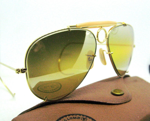 Ray-Ban USA NOS Vintage B&L Aviator Sharp Shooter DGM Ambermatic New Sunglasses
