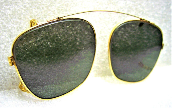 Vintage *AO USA 1950s American Optical Rare "Clip-on" 48 *Mint Sunglasses & Case - Vintage Sunglasses 