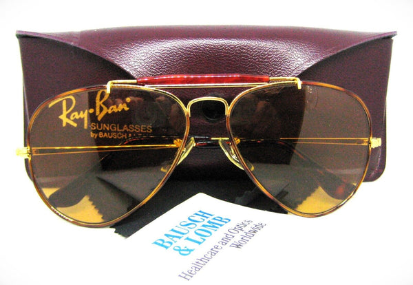 Ray-Ban USA Vintage 80s B&L  Aviator Tortuga  Ambermatic Deep Groove  Sunglasses