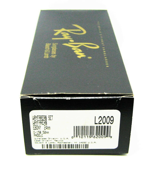 Ray-Ban USA NOS Vintage B&L Wayfarer L2009 G15 5024 Ebony New In Box Sunglasses