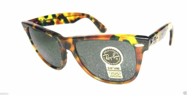 Ray-Ban USA *NOS Vintage B&L Ltd. Wayfarer II W1447 "Green Tortoise"  Sunglasses - Vintage Sunglasses 