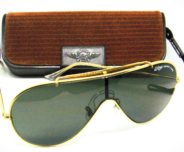 Ray-Ban USA Vintage B&L 1970s Rare Wings Uni lens Excellent Sunglasses & Case