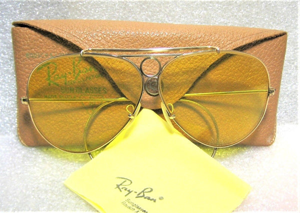 Ray-Ban USA NOS Vintage 1950/60s B&L Aviator Kalichrome 12kGF Shooter Sunglasses - Vintage Sunglasses 