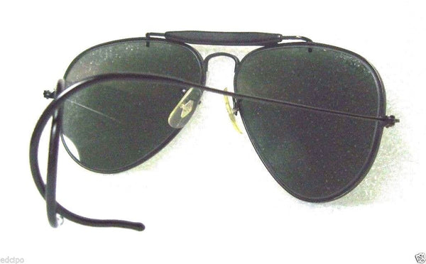 Vintage *NOS Ray-Ban USA B&L Aviator Black Chrome 58 G-15 *NEW Sunglasses & Case - Vintage Sunglasses 
