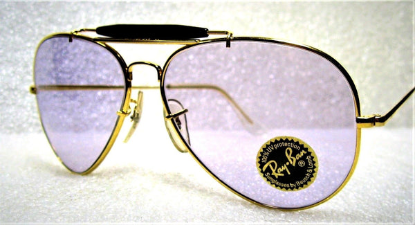 Vintage Ray-Ban USA NOS Rare B&L Aviator Bravura General LilacLns New Sunglasses - Vintage Sunglasses 
