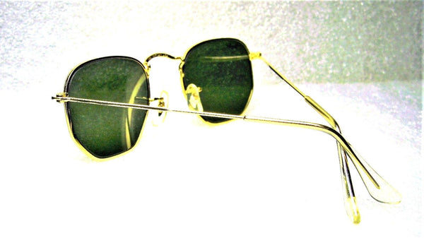 Ray-Ban USA NOS Vintage B&L Classic Metals W1864 Hex Blue Mirror New Sunglasses - Vintage Sunglasses 