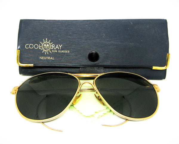 American Optical USA Aviator WWII Pilot Ful Vue GP Vintage 1940s Sunglasses