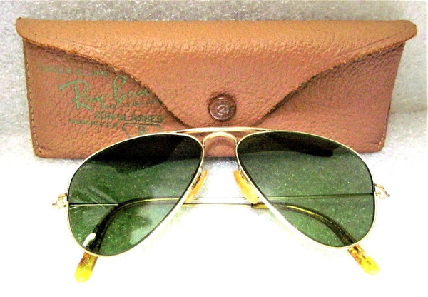 Vintage Ray-Ban USA Rare 1940s B&L Pilot 52 RB-3 Aviator 12kGF Sunglasses & Case - Vintage Sunglasses 