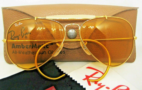 Ray-Ban USA Vintage 1990s NOS B&L Aviator Ambermatic PhotoChromic New Sunglasses