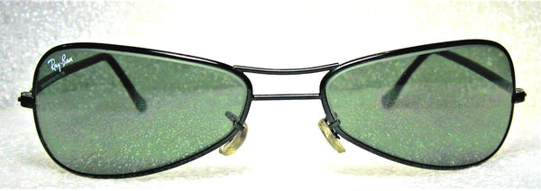 Ray-Ban Vintage NOS B&L Orbs W2384 Sleek Black Chrome Wrap New Sunglasses & Case - Vintage Sunglasses 