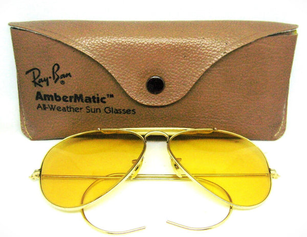 Ray-Ban USA NOS Vintage 70s B&L Aviator Ambermatic 12k GF Nr.Mint Sunglasses
