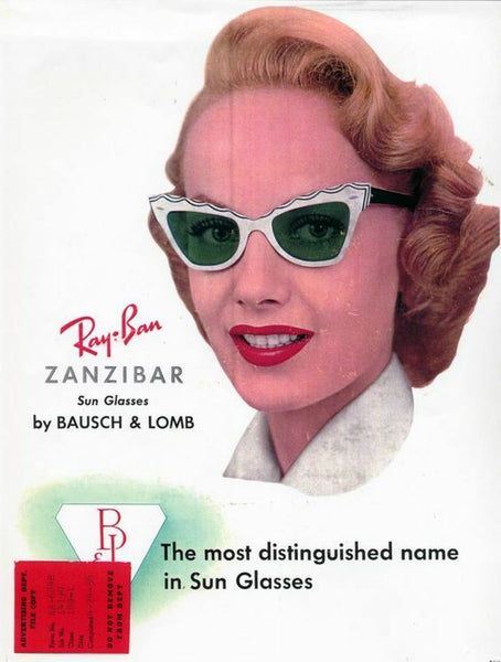 Ray-Ban USA 1950s Vintage NOS B&L Rare Silhouette Black Cateye New Sunglasses - Vintage Sunglasses 