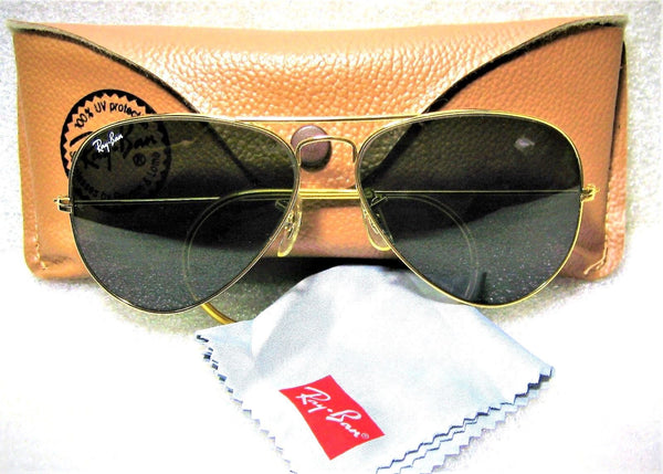 Ray-Ban USA NOS Vintage B&L Aviator G15 Arista 24kGP 58mm EarWrap New Sunglasses - Vintage Sunglasses 