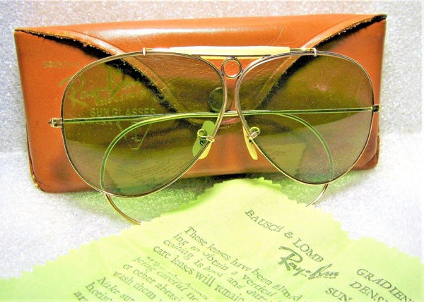 Ray-Ban USA Mint 1950s Vintage B&L Aviator 10k GF RB-3 Bullet Shooter Sunglasses - Vintage Sunglasses 