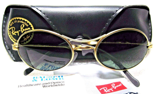 Ray-Ban USA *NOS Vintage B&L Orbs "Ellipse Oval W2177 Matte Gold *NEW Sunglasses - Vintage Sunglasses 