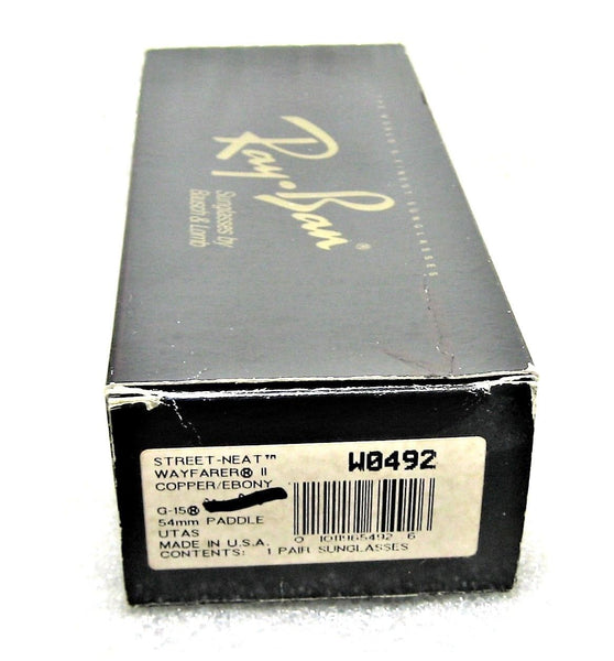 Vintage Ray-Ban USA B&L NOS Wayfarer II W0492 Street Neat Copper New Sunglasses - Vintage Sunglasses 