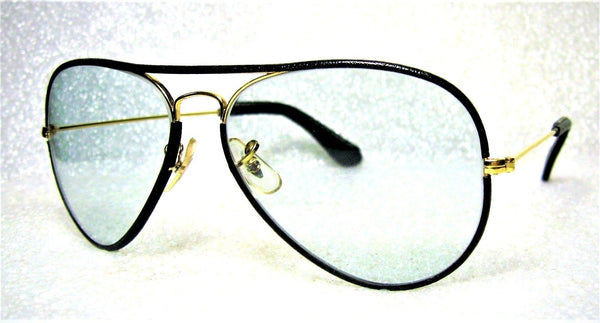 Ray-Ban USA *NOS Vintage B&L Aviator "Leathers" Blue *Changeables New Sunglasses - Vintage Sunglasses 