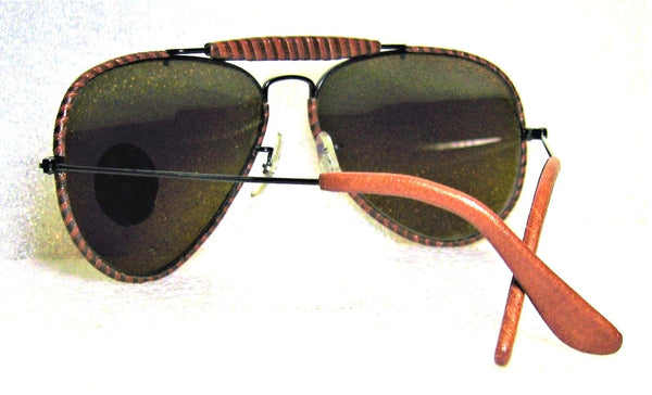 Ray-Ban USA *NOS Vintage B&L Aviator Outdoorsman "Leathers" *TGM *New Sunglasses - Vintage Sunglasses 
