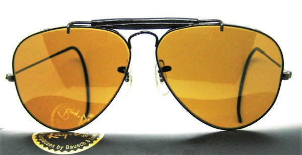 Ray-Ban USA Vintage B&L Aviator Outdoorsman I B-15 Sharp Black Chrome Sunglasses
