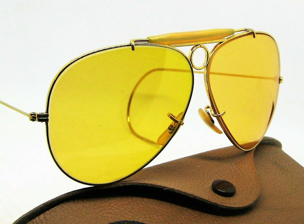 Ray-Ban USA NOS Vintage B&L  Aviator Ambermatic Bullet Shooter 1970s Sunglasses