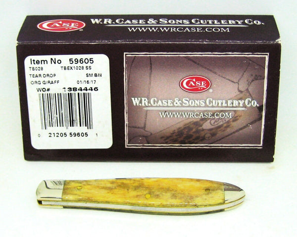 *Rare Case XX USA TBEX1028 SS Tony Bose Giraffe Bone Tear Drop Knife New In Box