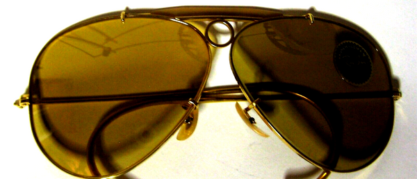 Ray-Ban USA N OS Vintage 70s B&L  Aviator Shooter Ambermatic NewInBox Sunglasses