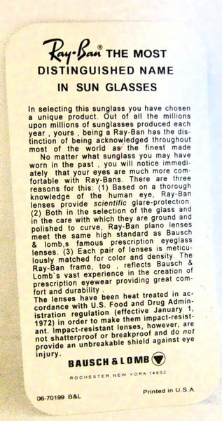 Ray-Ban USA B&L NOS Diamond Hard Aviator Outdoorsman 58mm Survivor  Sunglasses