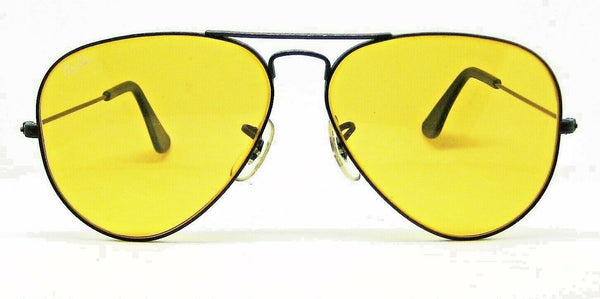 Ray-Ban USA NOS Vintage 1980s B&L Aviator Ambermatic Black Chrome New Sunglasses