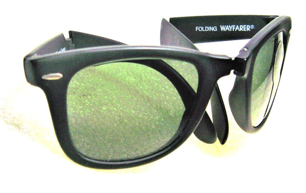 Ray-Ban USA Vintage NOS B&L Folding Wayfarer W0670 Matte Black New Sunglasses - Vintage Sunglasses 