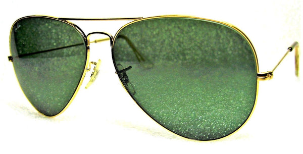Vintage Ray-Ban USA 80s NOS B&L Aviator G-15 Arista 24k GP 62{}14 New Sunglasses - Vintage Sunglasses 