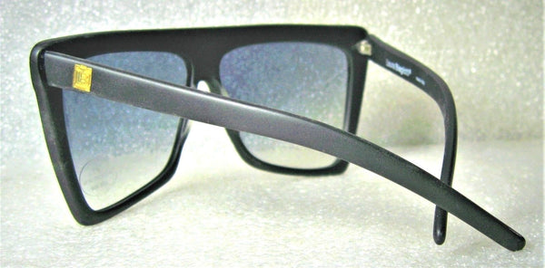 Laura Biagiotti "Gruau" Vintage 80s *NOS BlueTop Gradient Matte Black Sunglasses - Vintage Sunglasses 