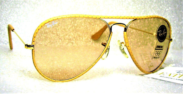 Ray-Ban USA NOS Vintage B&L Aviator Ostrich Leathers L1513 Changeable Sunglasses - Vintage Sunglasses 