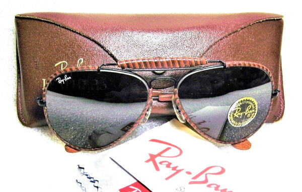 Ray-Ban USA *NOS Vintage B&L Aviator Outdoorsman "Leathers" *TGM *New Sunglasses - Vintage Sunglasses 