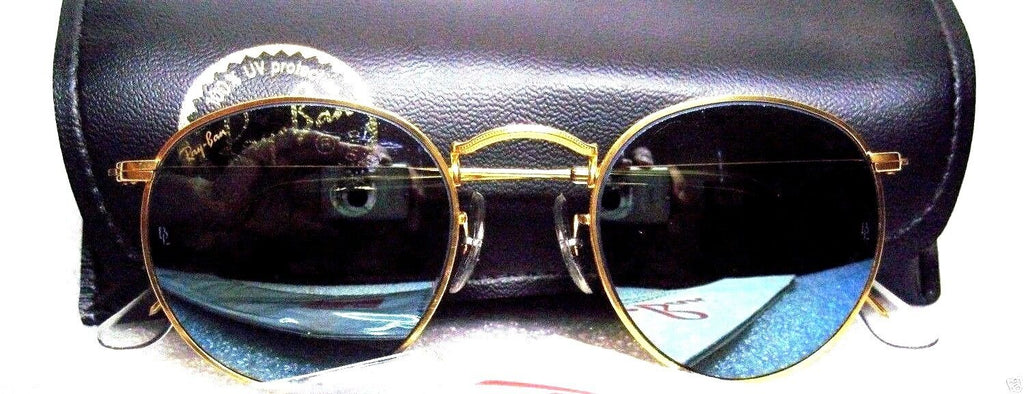 Ray-Ban USA Vintage NOS B&L Classic Metals 47 Blue Mirror 24k GP New Sunglasses