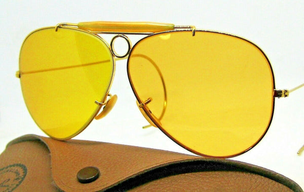 Ray-Ban USA Vintage NOS 70s B&L Aviator Ambermatic Bullet Shooter New Sunglasses - Vintage Sunglasses 