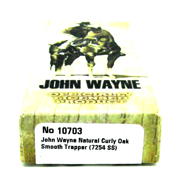 John Wayne Case Knife USA Natural Curly Oak 10703 Smooth Trapper Duke! & sheath