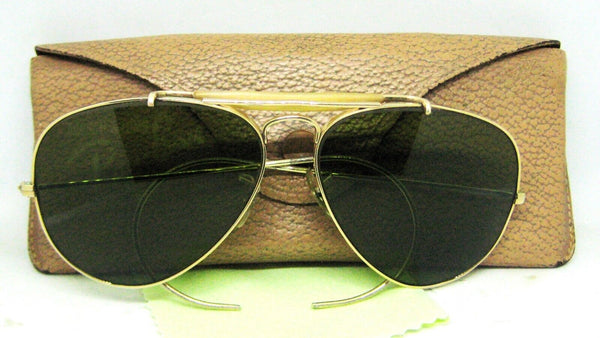 Ray-Ban USA B&L Vintage 50s Outdoorsman 12K GF Aviator RB-3 Nr Mint  Sunglasses