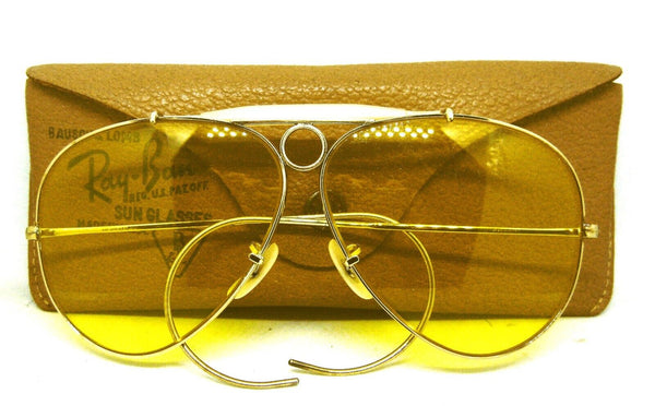 Ray-Ban USA 50s Vintage NOS B&L Kalichrome Aviator 12kGF New Shooter Sunglasses