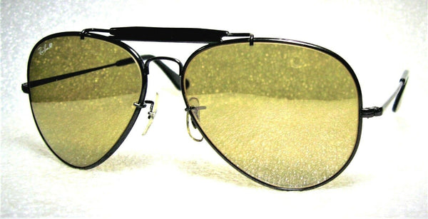 Ray-Ban USA Vintage B&L Aviator The General RB-50 Rare Black Chrome Sunglasses - Vintage Sunglasses 