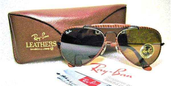 Ray-Ban USA *NOS Vintage B&L Aviator Outdoorsman "Leathers" *TGM *New Sunglasses - Vintage Sunglasses 
