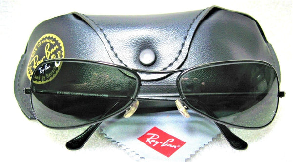 Ray-Ban Vintage NOS B&L Orbs W2384 Sleek Black Chrome Wrap New Sunglasses & Case - Vintage Sunglasses 