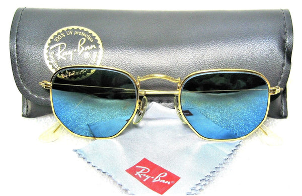 Ray-Ban USA *NOS Vintage B&L Classic Metals W1864 Hex BlueMirror *NEW Sunglasses - Vintage Sunglasses 
