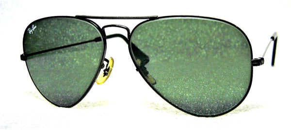 Vintage Ray-Ban USA B&L Aviator Black Chrome 58 G-15 Near Mint Sunglasses & Case - Vintage Sunglasses 