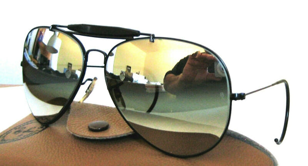 Ray-Ban USA NOS Vintage 1980s B&L Aviator DGM Outdoorsman BlackChrome Sunglasses