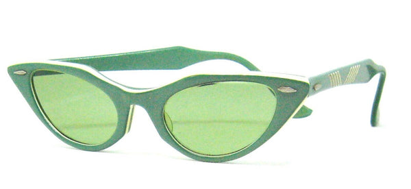 Vintage Ray-Ban USA 1950/60s B&L Green Silhouette Cateye Mint Sunglasses & Case