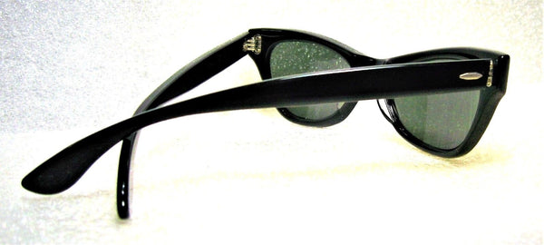 Ray-Ban USA 1950s Vintage NOS B&L Rare Silhouette Black Cateye New Sunglasses - Vintage Sunglasses 
