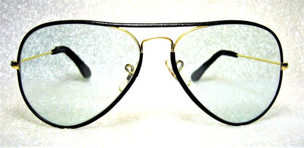 Ray-Ban USA *NOS Vintage B&L Aviator "Leathers" Blue *Changeables New Sunglasses - Vintage Sunglasses 