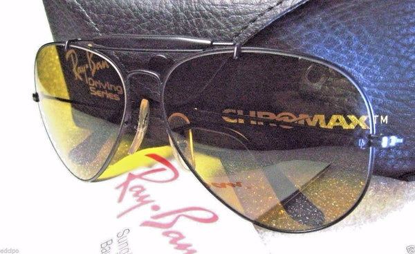 Ray-Ban USA *NOS Vintage *B&L Aviator *Chromax Driving Srs W1664 *NEW Sunglasses - Vintage Sunglasses 