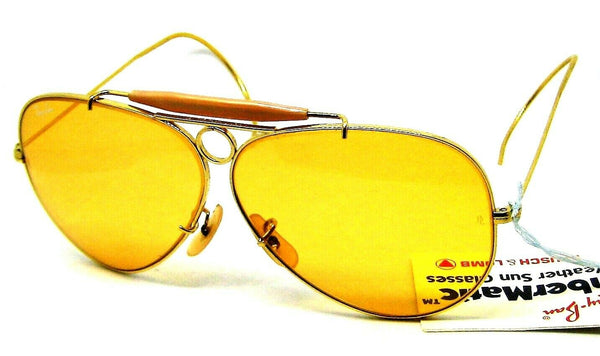 Ray-Ban USA Vintage NOS 80s B&L Aviator Ambermatic Bullet Shooter New Sunglasses - Vintage Sunglasses 